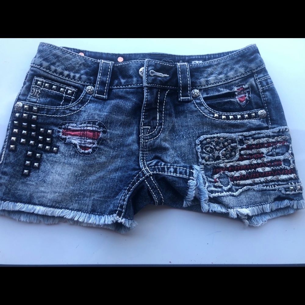 Miss me jean shorts size 26 American flag themed